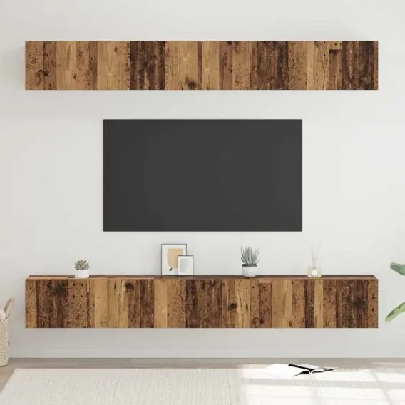 Zestaw szafek RTV 6 pcs Stare drewno 60 x 30 x 35 cm Lumarko! - Hurtownia wielobranżowa Lumarko Zamów dziś